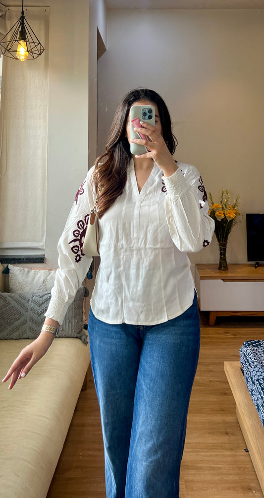 Embroidered top