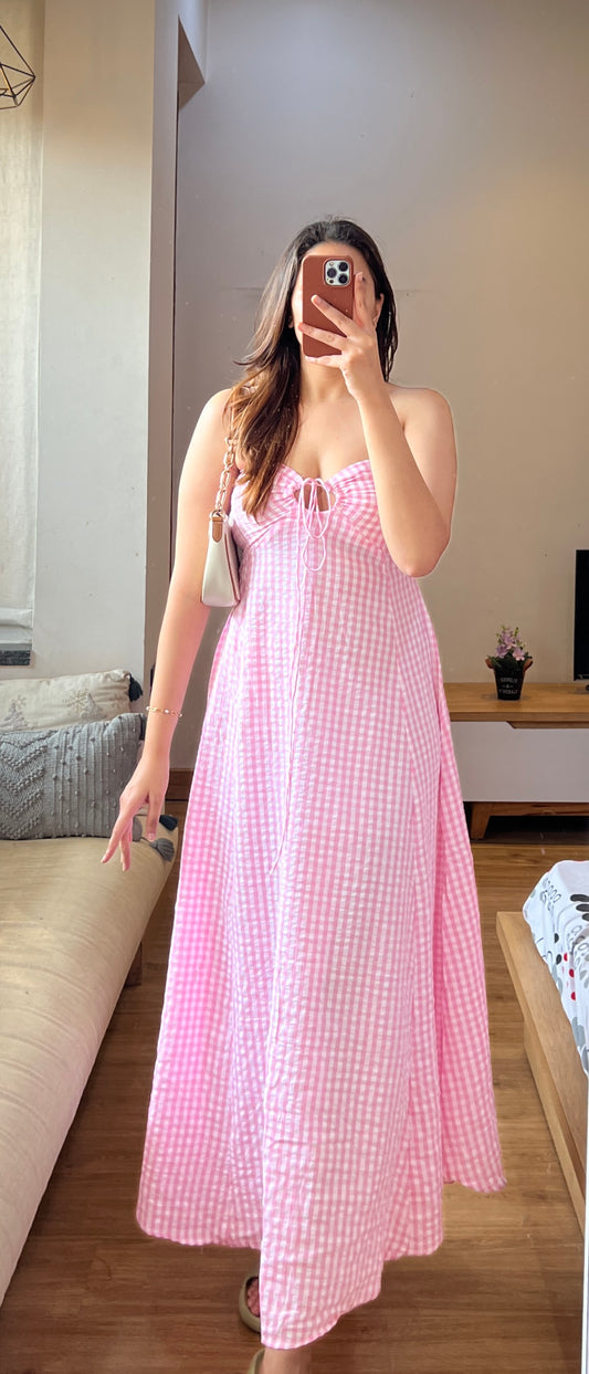 Tube dress with back smocking