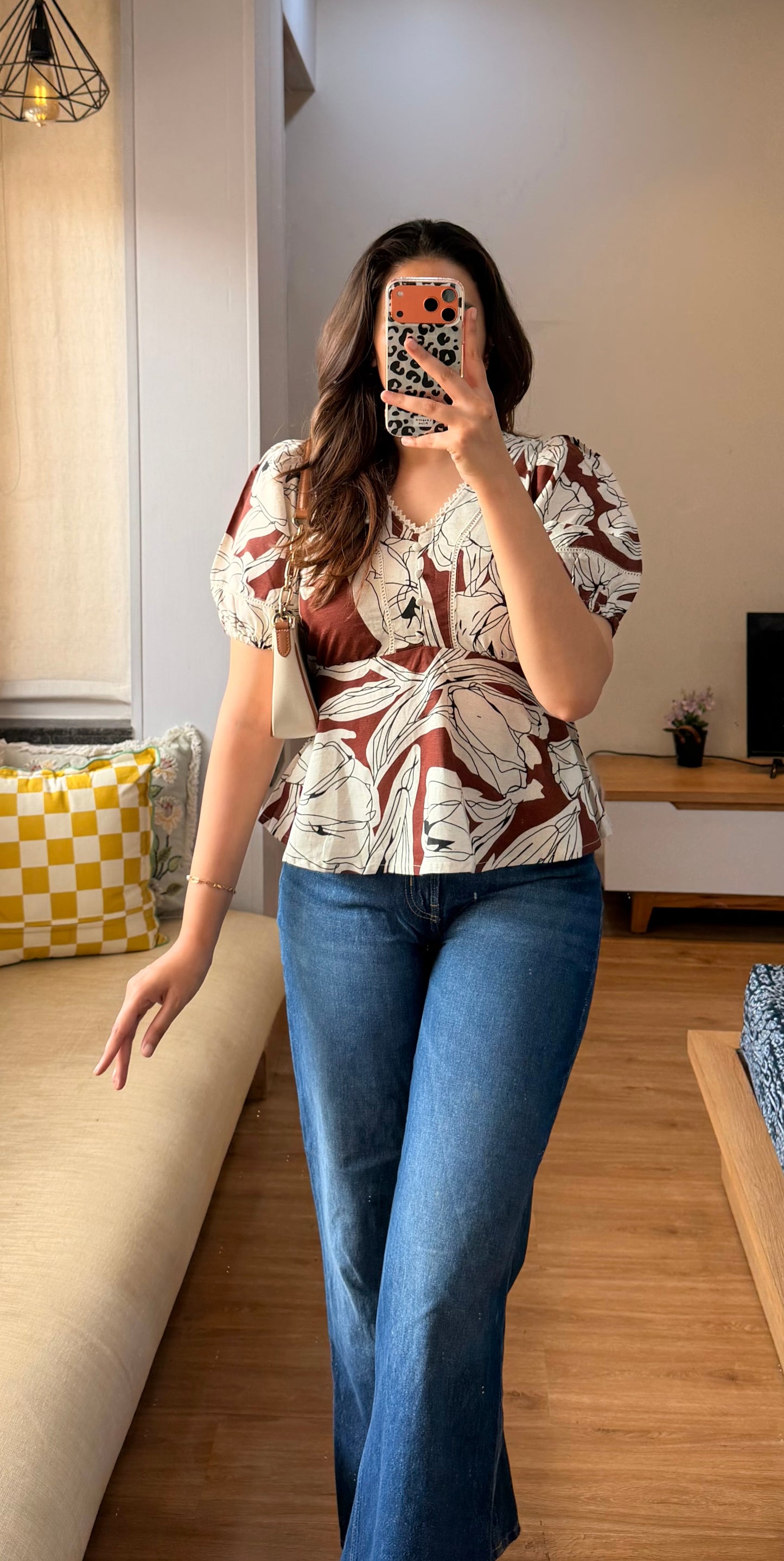 Linen peplum Top