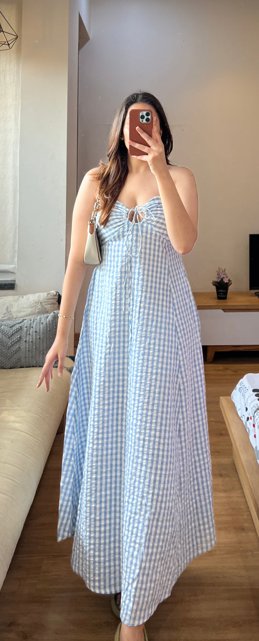 Tube dress with back smocking